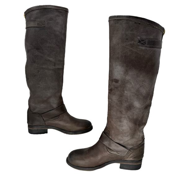 Steve Madden Lindley Biker Boot Women's 7 Brown Equestrian Retro Rustic Y2K Moto - Picture 4 of 12